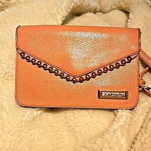 Tahari crossbody purse. 4 pockets beaded, faux leather